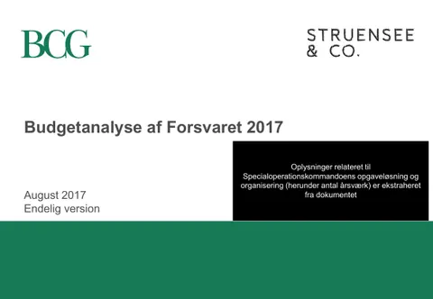 Budgetanalyse af Forsvaret 2017