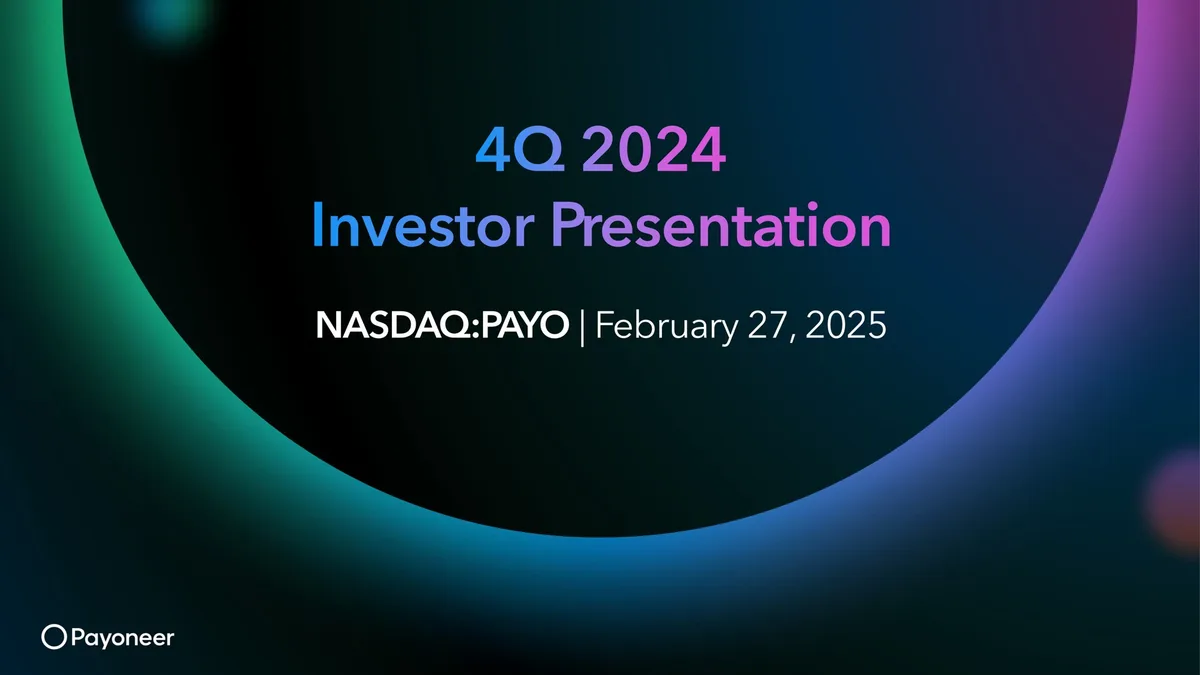 Payoneer | Investor Presentation Deck | 29 slides · slide 1