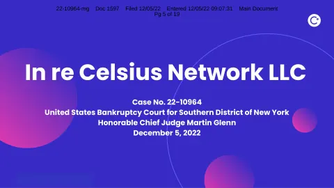 Celsius Network | Investor Presentation Deck | 15 slides