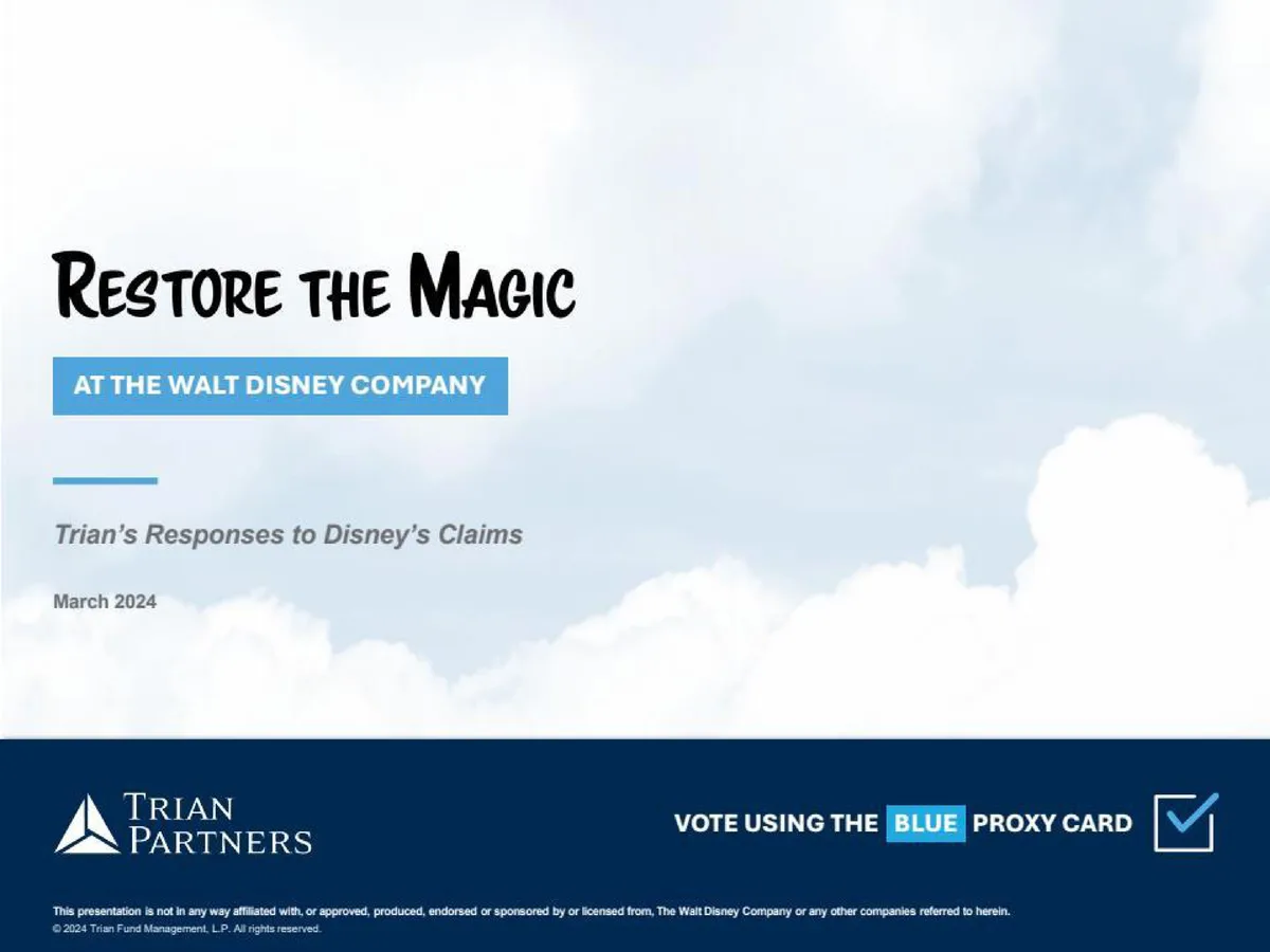 Includes a call to action to vote using the blue proxy card.
