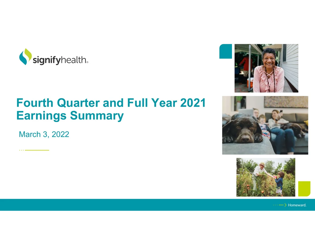 Signify Health | Results Presentation Deck | 12 slides · slide 1