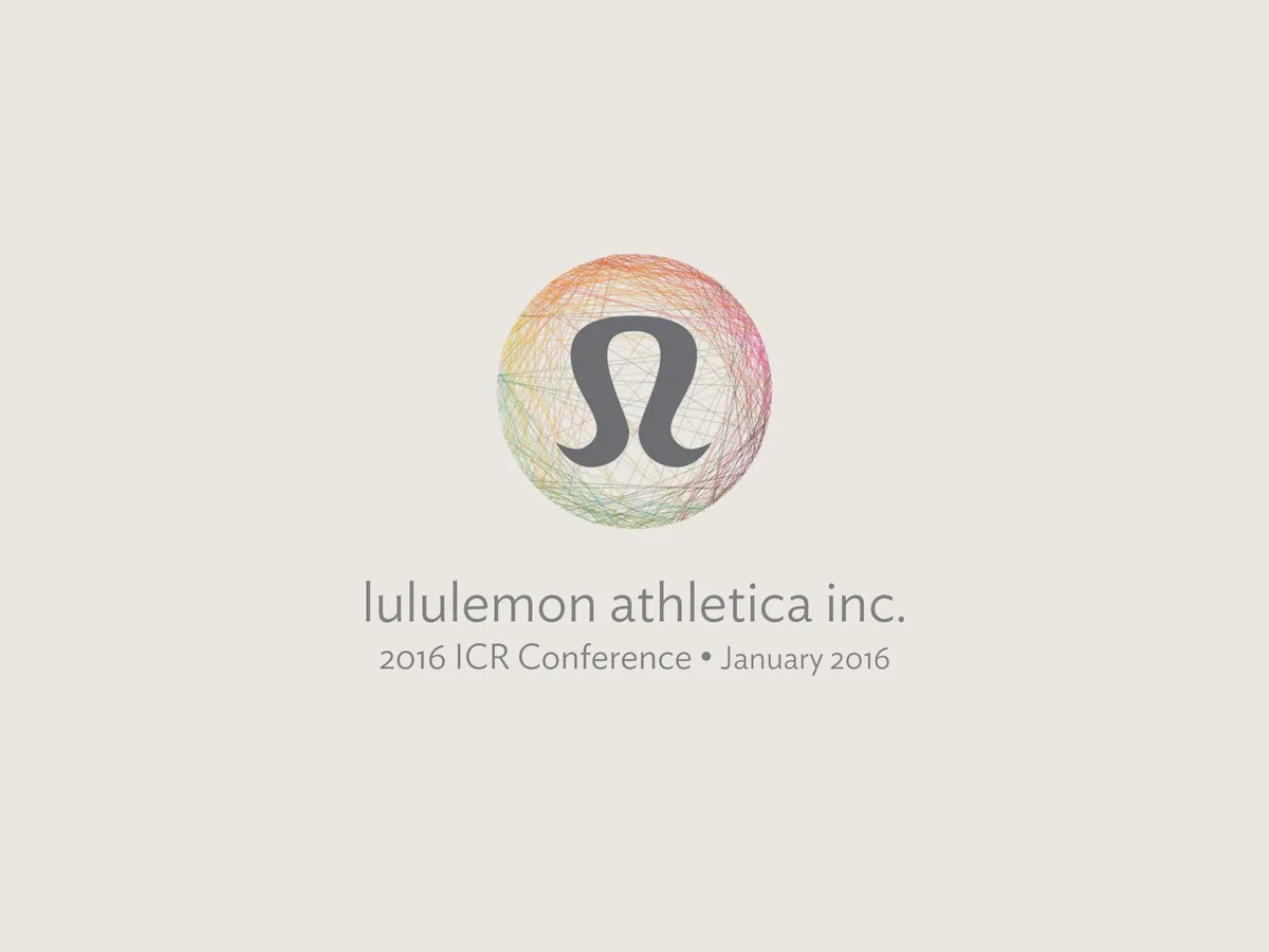 Lululemon | Investor Conference Presentation Deck | 14 slides · slide 1