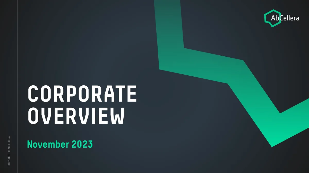 AbCellera | Investor Presentation Deck | 21 slides · slide 1