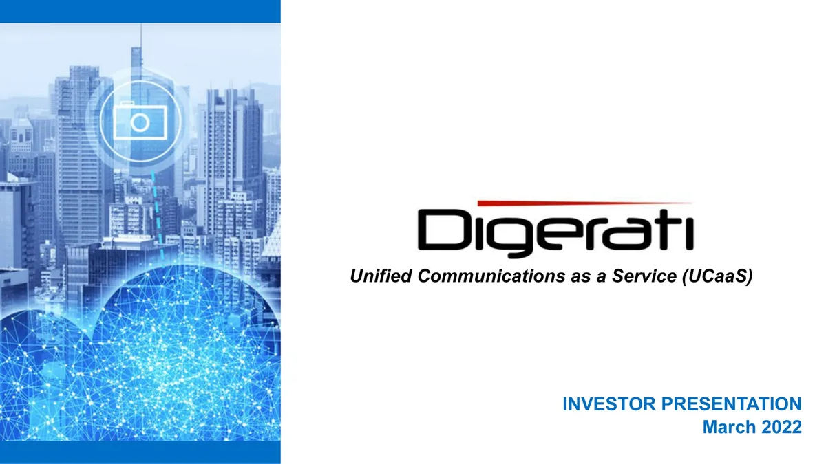 Digerati | Investor Presentation Deck | 18 slides · slide 1