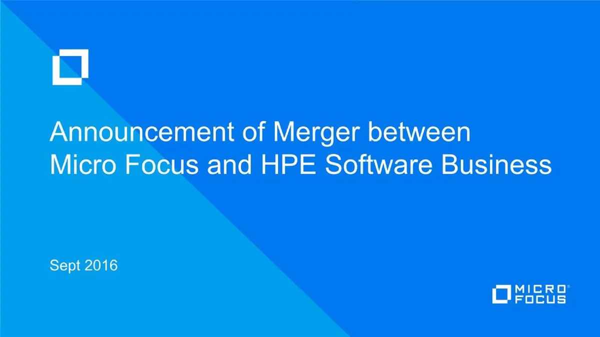Micro Focus | Mergers and Acquisitions Presentation Deck | 10 slides · slide 1