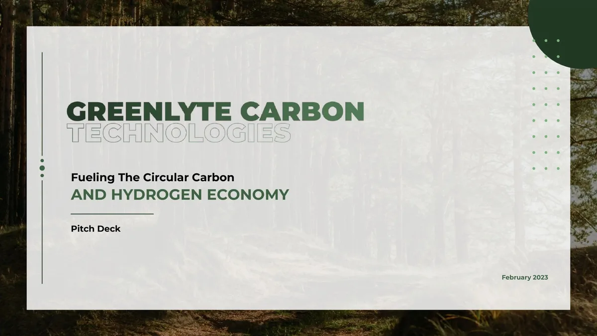 Greenlyte: Carbon capture startup raises $3.5 million pre-seed round · slide 1
