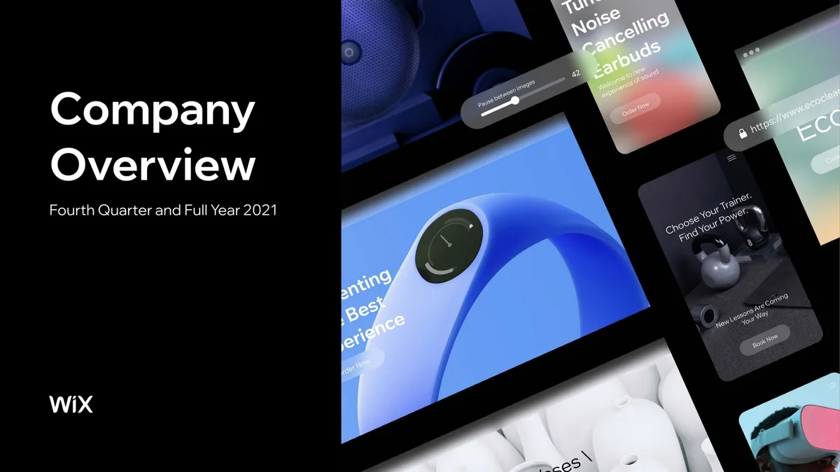 Features a collage of website design templates/screenshots.