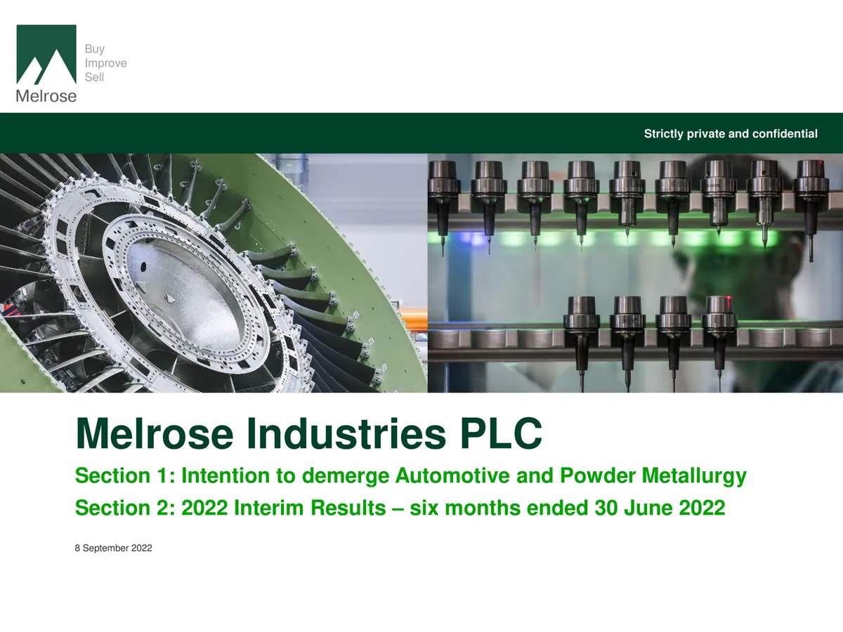 Melrose | Mergers and Acquisitions Presentation Deck | 46 slides · slide 1