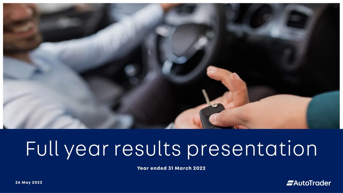 Auto Trader Group | Results Presentation Deck | 32 slides · slide 1