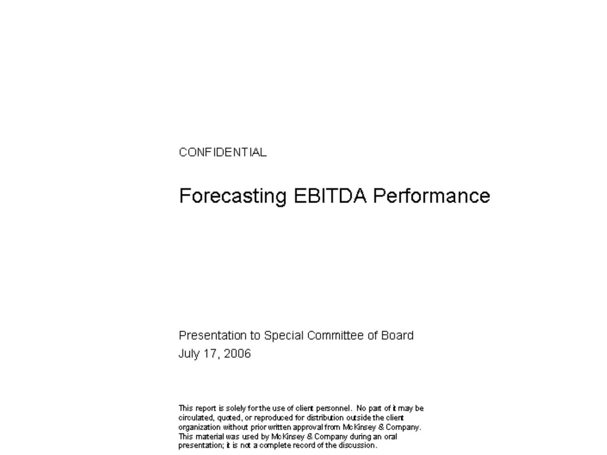 McKinsey Forecasting HCA Healthcare EBITDA performance · slide 1