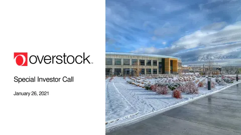 Overstock | Investor Event Presentation Deck | 5 slides