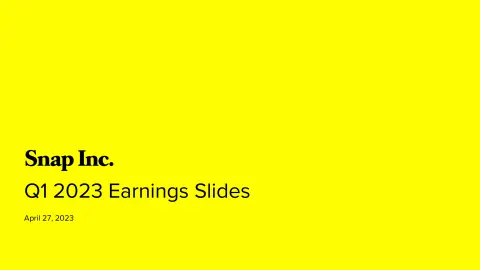 Snap Inc | Results Presentation Deck | 20 slides