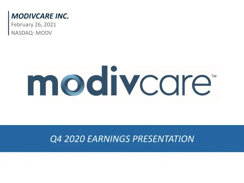 ModivCare | Results Presentation Deck | 11 slides