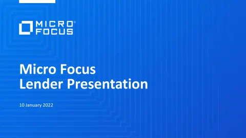 Micro Focus | Credit Presentation Deck | 28 slides