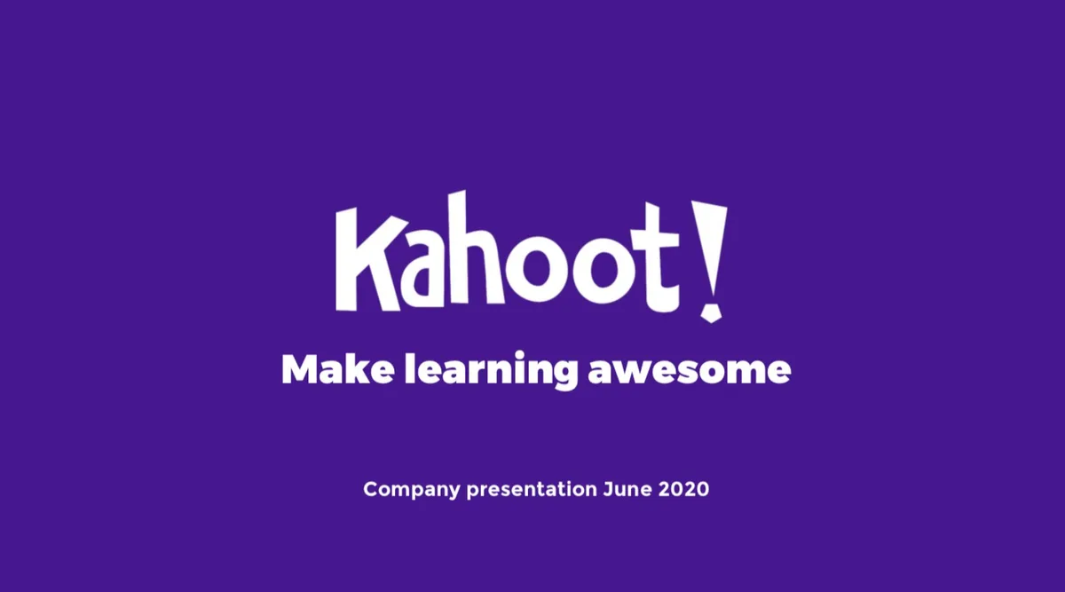 Microsoft-backed Kahoot used this pitch deck to raise $28 million · slide 1