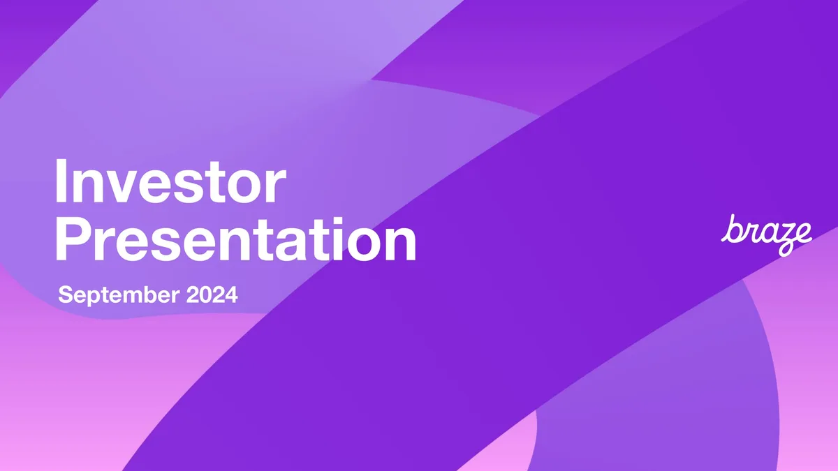 Braze | Investor Presentation Deck | 28 slides · slide 1