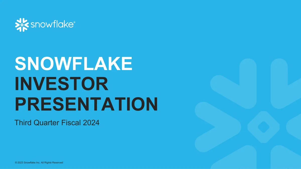 Snowflake | Results Presentation Deck | 38 slides · slide 1