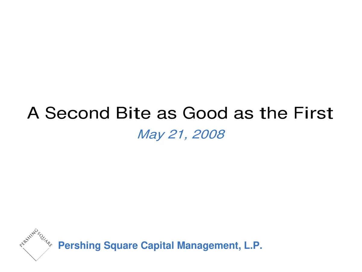 Pershing Square | Activist Presentation Deck | 31 slides · slide 1