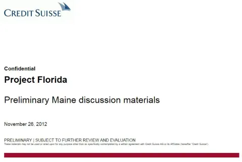 Credit Suisse | Investment Banking Pitch Book | 14 slides
