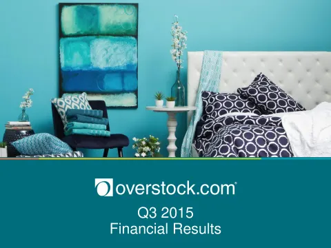 Overstock | Results Presentation Deck | 18 slides