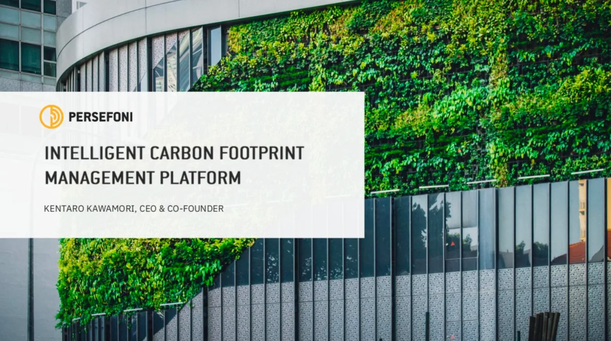 Carbon startup Persefoni used this pitch deck to raise $3.5M · slide 1