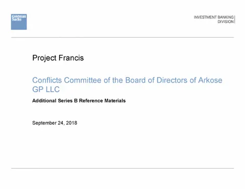 Goldman Sachs | Investment Banking Pitch Book | 10 slides