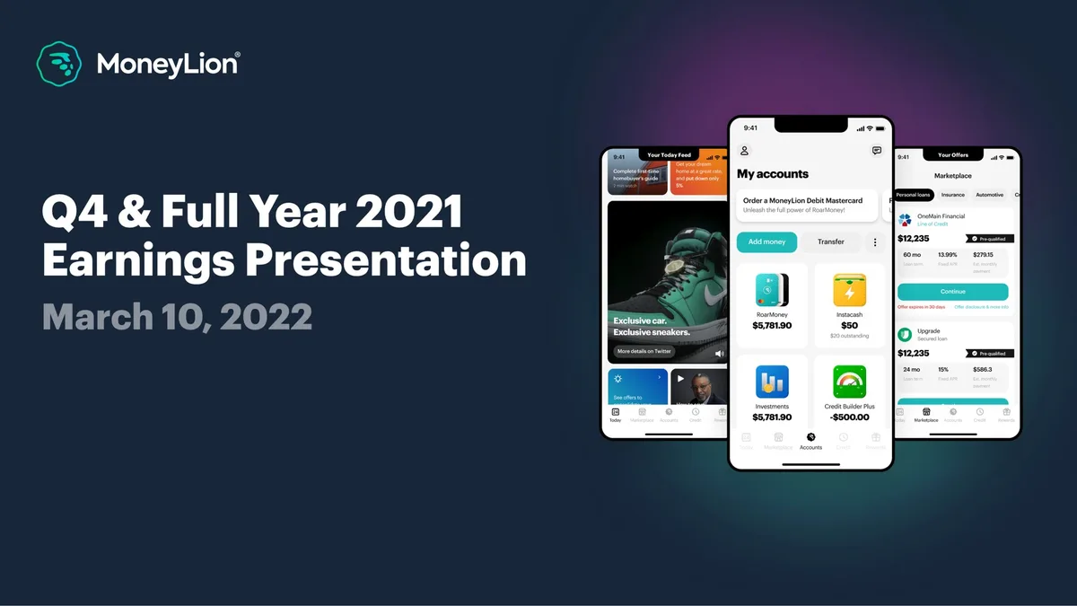 MoneyLion | Results Presentation Deck | 28 slides · slide 1