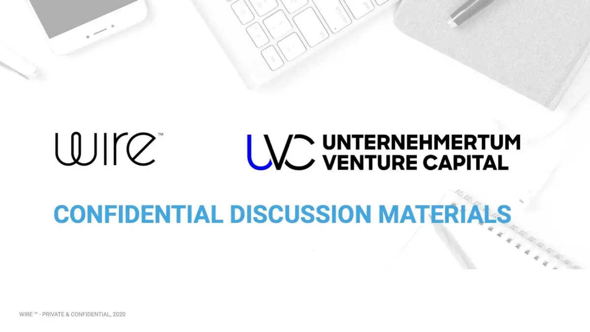 PITCH DECK: Messaging app Wire lands $21 million in Series B funding · slide 1