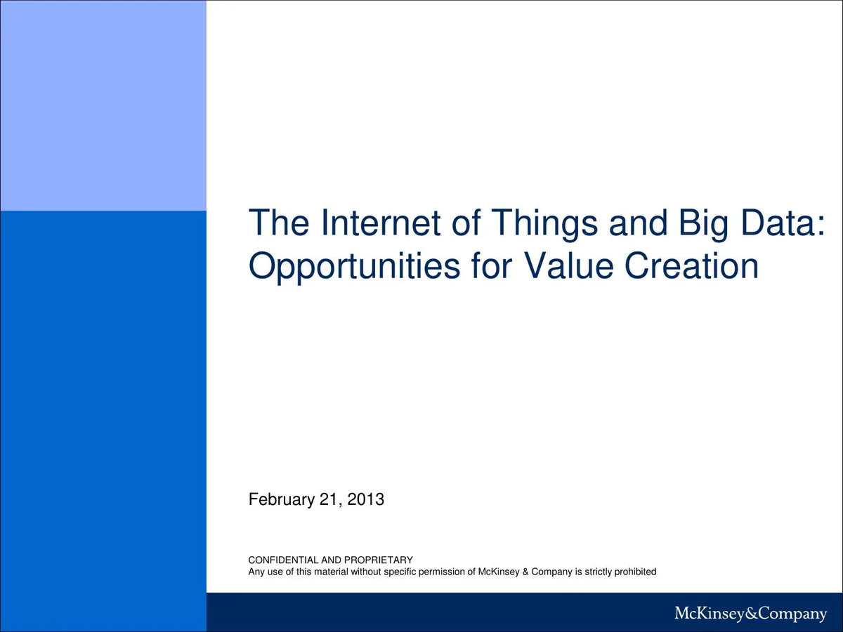 McKinsey The Internet of Things and Big Data Opportunities for Value Creation · slide 1