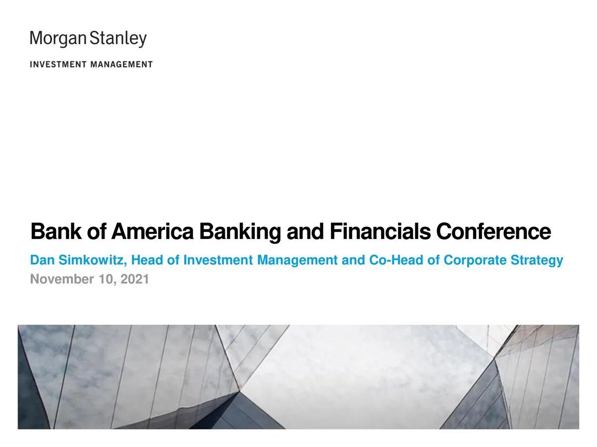 Morgan Stanley | Investor Conference Presentation Deck | 8 slides · slide 1