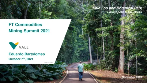 Vale | Investor Conference Presentation Deck | 18 slides