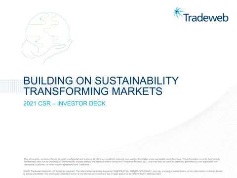 Tradeweb | ESG Presentation Deck | 17 slides