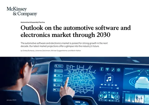 Outlook on the automotive software and electronics market through 2030