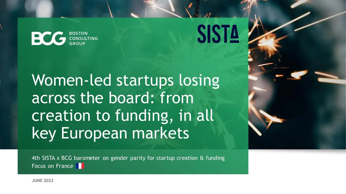Women-led startups losing across the board: from creation to funding, in all key European markets · slide 1