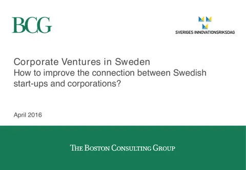 Corporate Ventures in Sweden
