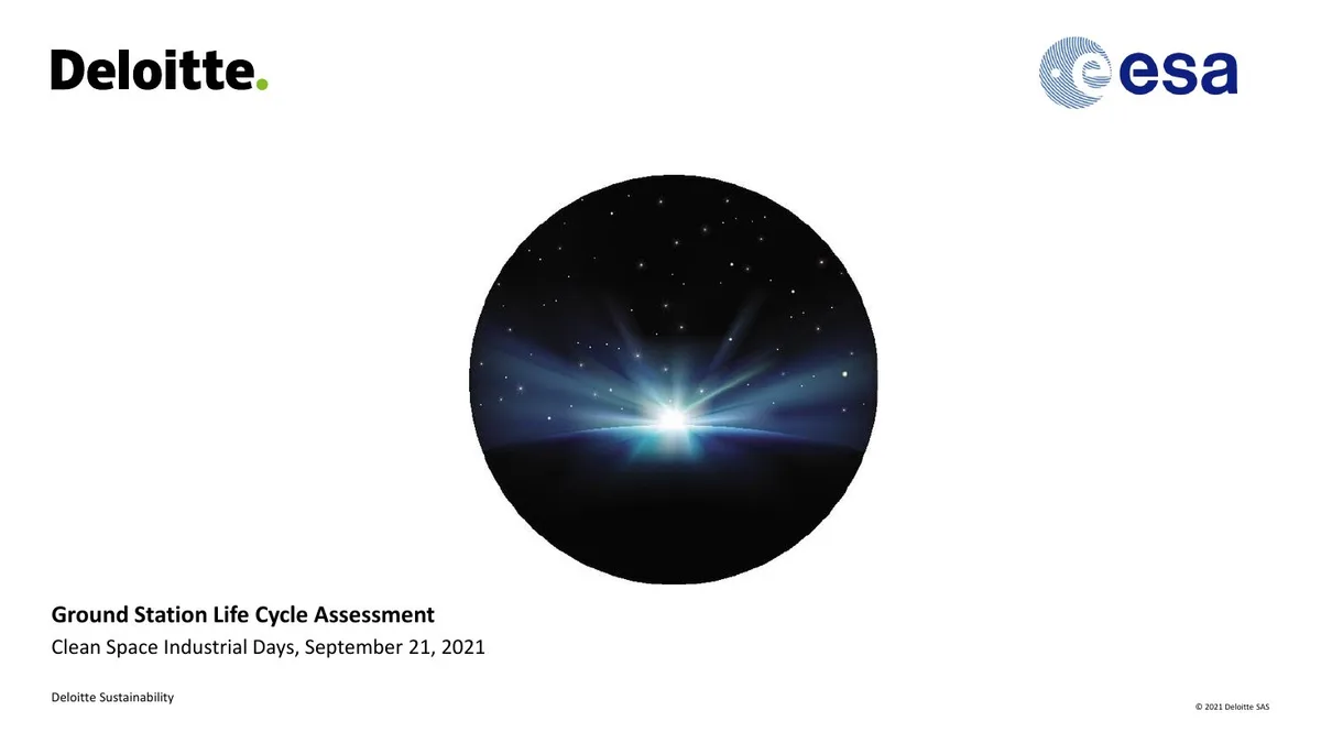Includes Deloitte and ESA logos.