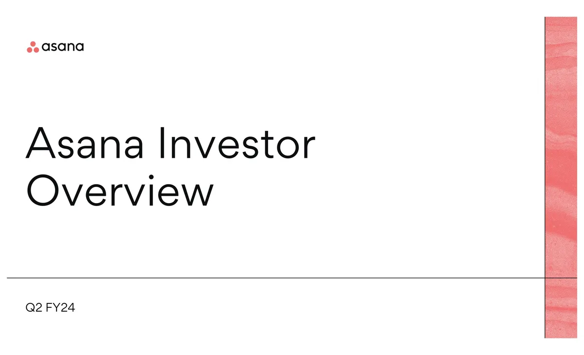 Asana | Investor Presentation Deck | 29 slides · slide 1