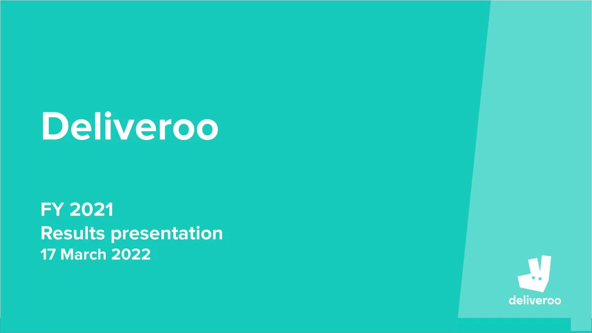 Deliveroo | Results Presentation Deck | 45 slides · slide 1