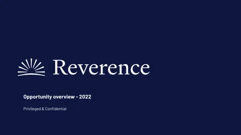 The pitch deck Reverence used to raise $9 million from Target Global