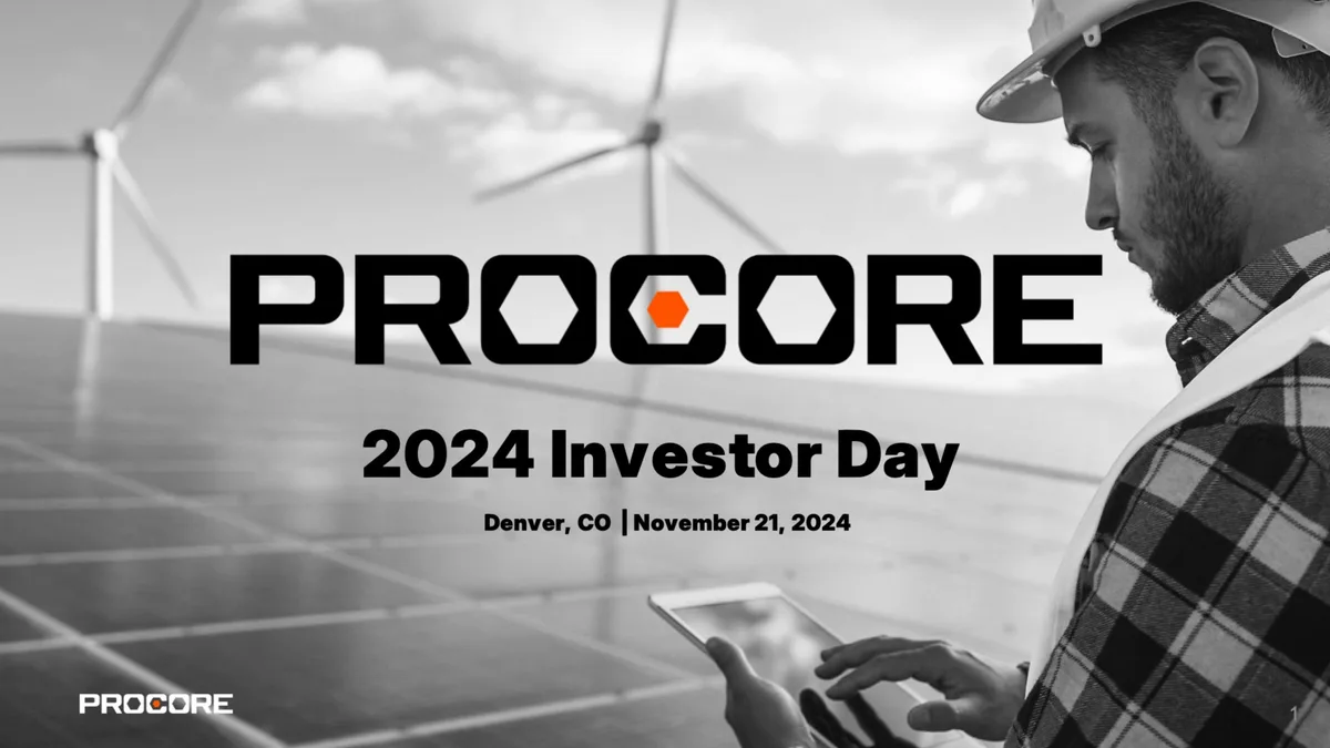 Procore | Investor Day Presentation Deck | 81 slides · slide 1