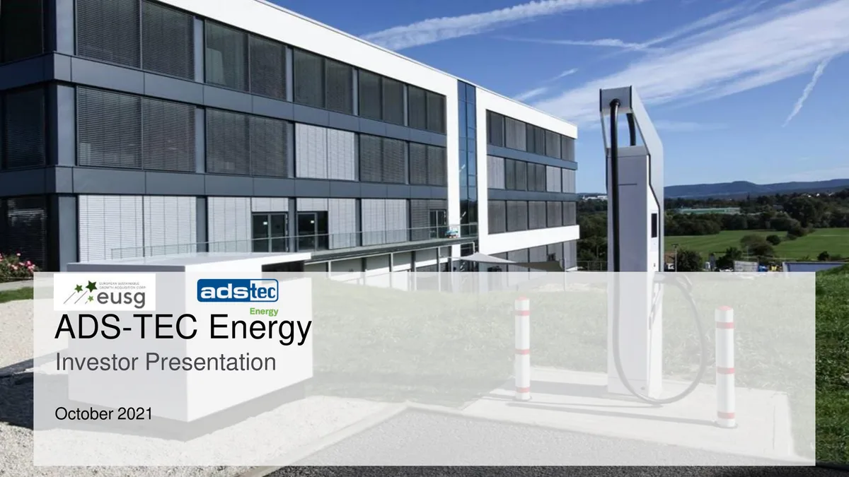 ads-tec Energy | Investor Presentation Deck | 20 slides · slide 1