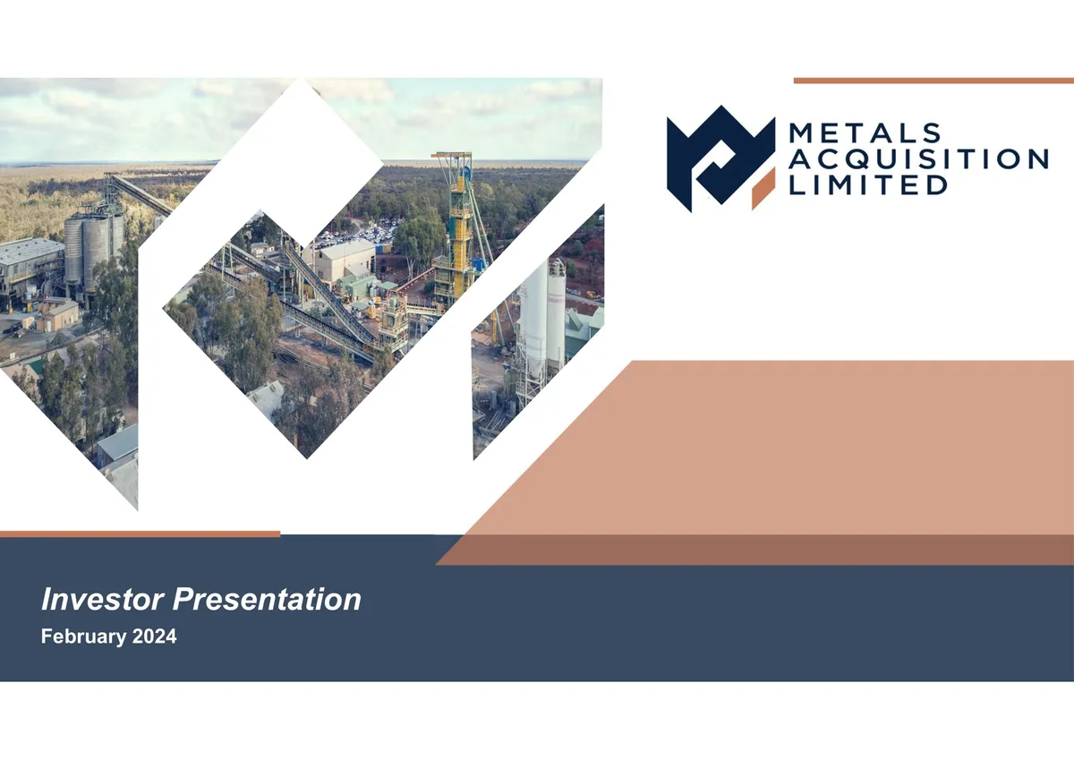 Metals Acquisition Corp | Investor Presentation Deck | 26 slides · slide 1