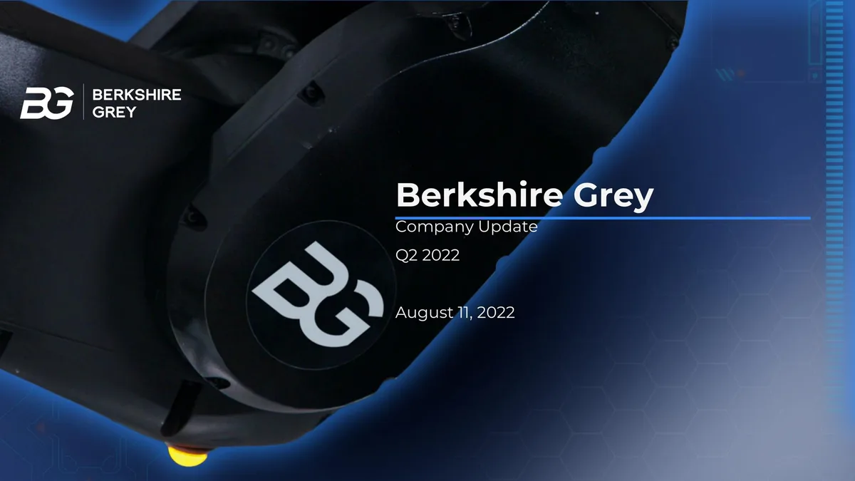 Berkshire Grey | Investor Presentation Deck | 19 slides · slide 1