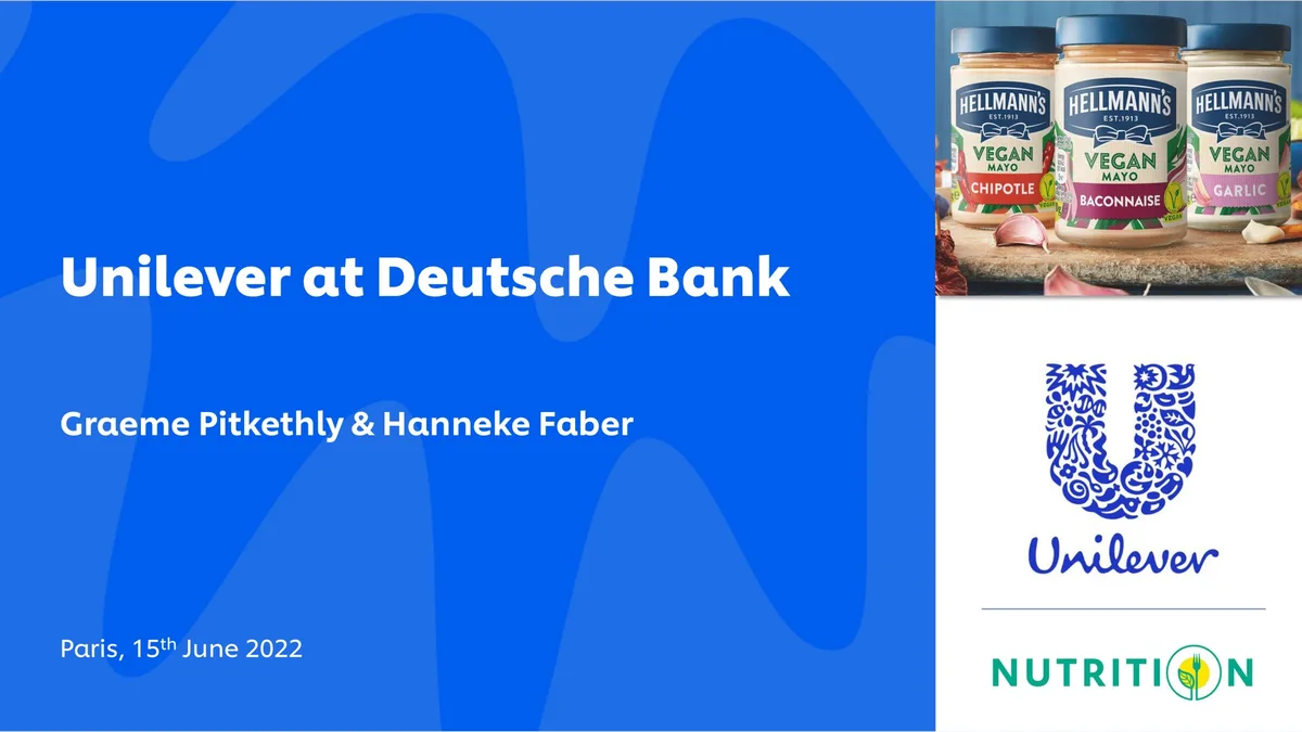 Unilever | Investor Conference Presentation Deck | 33 slides · slide 1