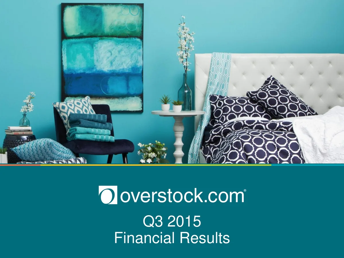 Overstock | Results Presentation Deck | 18 slides · slide 1