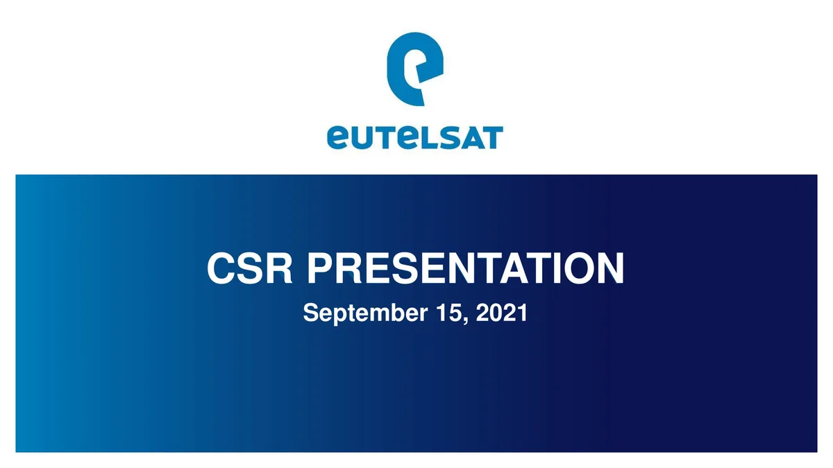 Eutelsat | ESG Presentation Deck | 22 slides · slide 1