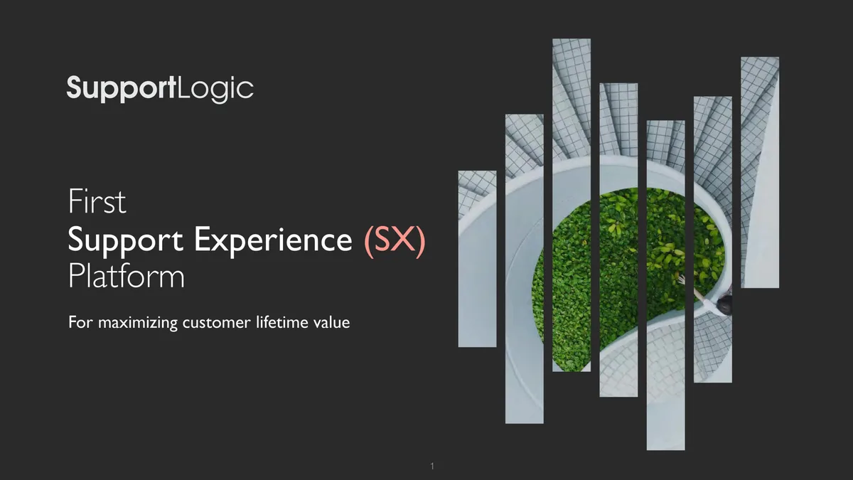 The slide features a stylized image of a spiral staircase with greenery, likely representing growth or customer journey.