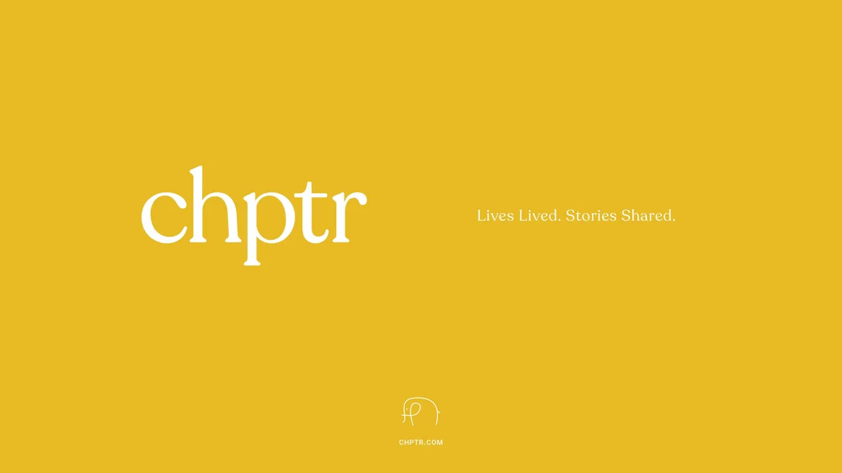 We got an exclusive look at the pitch deck that memorialization startup Chptr used to raise millions from investors before it even launched · slide 1