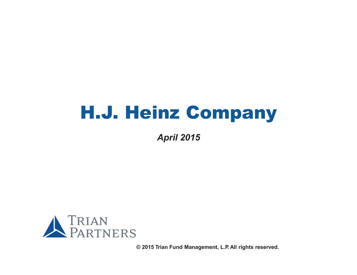 H.J. Heinz Company (HNZ) · slide 1