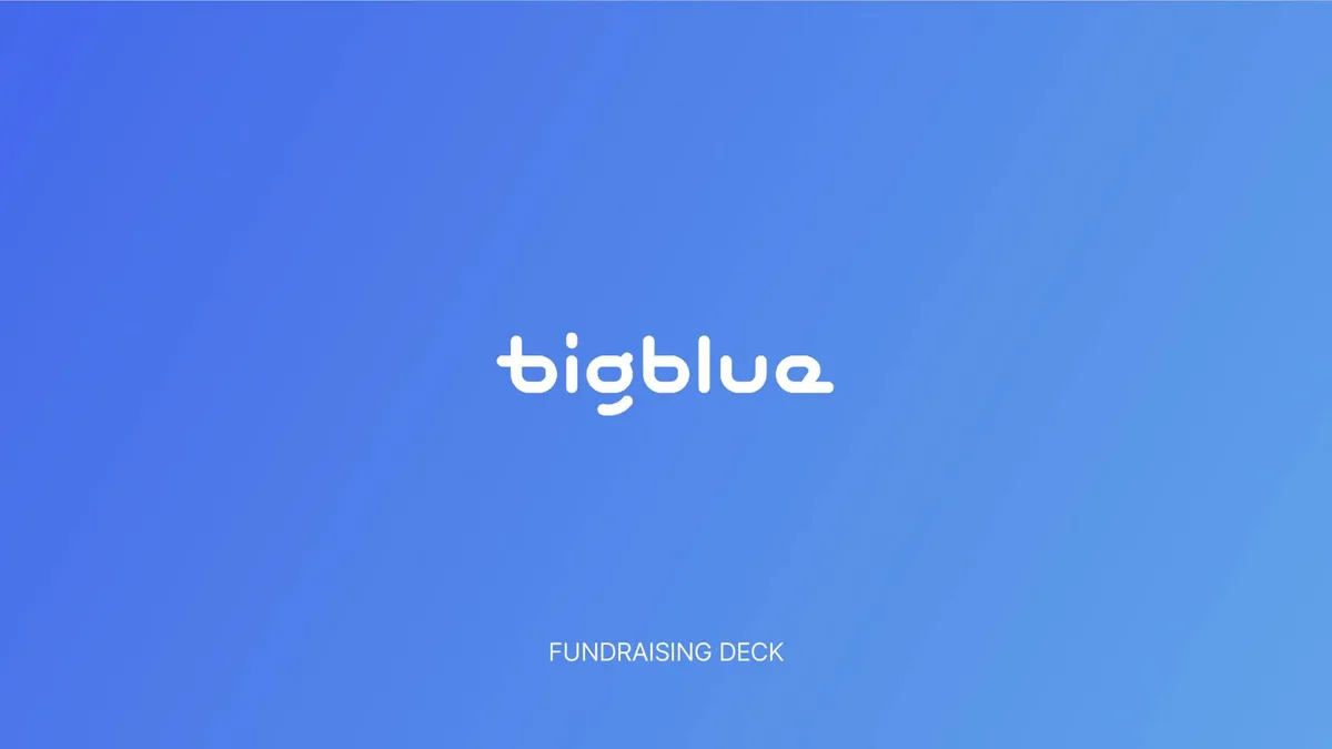 Bigblue wants to bring Amazon-style fulfillment to small businesses. Check out the 13-slide pitch deck it used to land $15 million. · slide 1